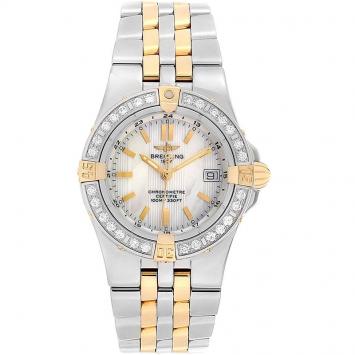Pre Owned Breitling 18K Yellow Gold MOP Stainless Steel Starliner B71340 Women's Wristwatch 30MM
