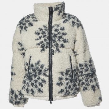 Pre Owned Brunello Cucinelli Beige Cashmere Bouclé Jacquard Down Jacket S