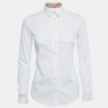 Pre Owned Burberry Brit White Cotton Button Front Shirt XS