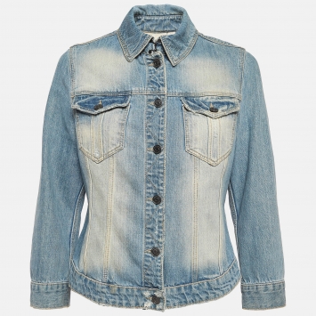 Pre Owned Burberry Brit Blue Faded Denim Jacket M