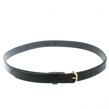 Pre Owned  Burberry Black Leather Belt Size 85 CM