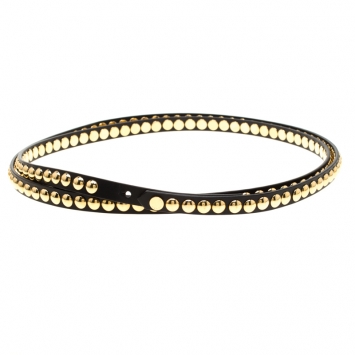 Pre Owned Burberry Black Leather Riveted Double Wrap Belt Size 85cm