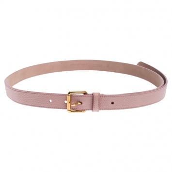Pre Owned Burberry Pale Pink Leather Thomas Buckle Belt 95CM