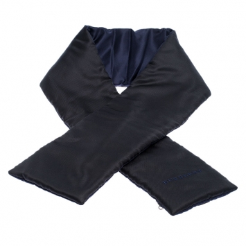 Pre Owned Burberry Black and Navy Silk Puffer Scarf