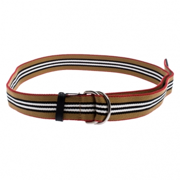 Pre Owned Burberry Multicolor Icon Stripe Canvas D-Ring Buckle Belt L