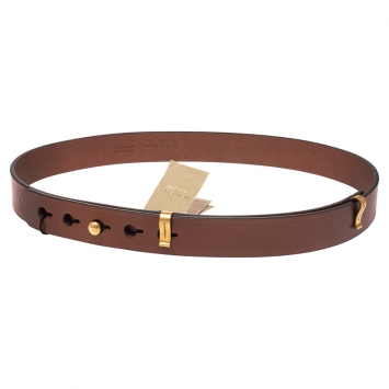 Pre Owned Burberry Brown Leather Ashmore Belt 85CM