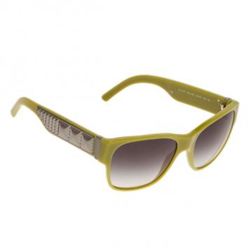 Pre Owned Burberry Lime Green Square Sunglasses