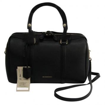 Pre Owned Burberry Black Leather Medium Alchester Bowling Bag