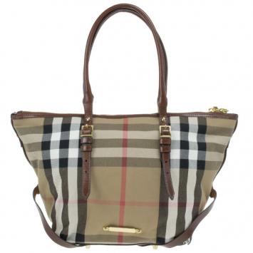 Pre Owned Burberry Small House Check Tote