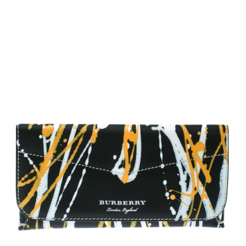 Pre Owned Burberry Black Leather Splash Hoxton Wallet