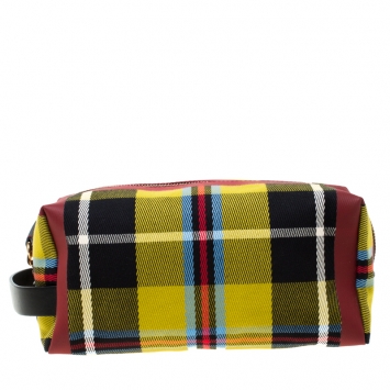 Pre Owned Burberry Multicolor Check Canvas Pouch