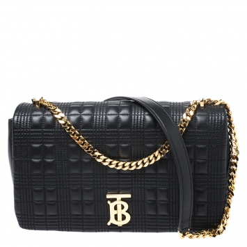 Pre Owned Burberry Black Quilted Leather Medium Lola Shoulder Bag