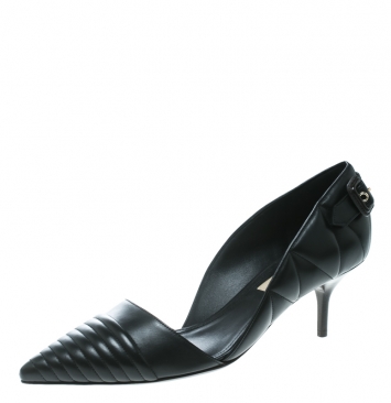 Pre Owned Burberry Black Quilted Leather Amalia Pointed Toe D'orsay Pumps Size 39.5