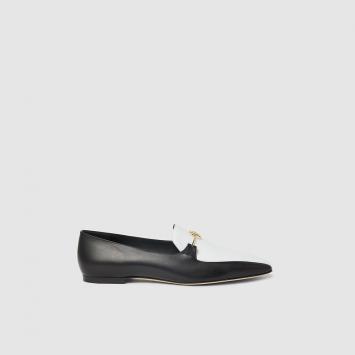 Pre Owned Burberry Multicoloured Almerton Two-Tone Leather Loafers Size IT 41