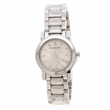Pre Owned Burberry Silver Stainless Steel BU9229 Women's Wristwatch 26MM