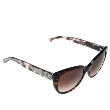 Pre Owned Burberry Tortoise/Brown Gradient B4224 Cat Eye Sunglasses