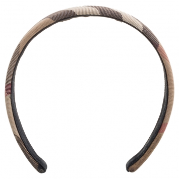 Pre Owned Burberry Beige Novacheck Canvas Headband