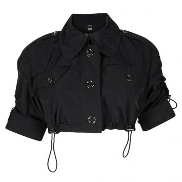 Pre Owned Burberry London Black Zip Front Short Sleeve Trench Bolero Jacket S