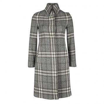 Pre Owned Burberry London Multicolor Checked Wool Long Coat XS