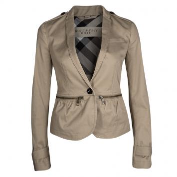 مملوكة مسبقًا Burberry Brit Khaki Bethersden Honey Jacket XS