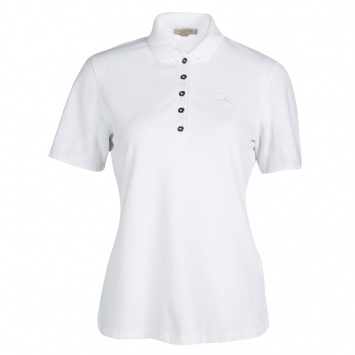 Pre Owned Burberry Brit White Honeycomb Knit Reversible Sleeve Detail Polo T-Shirt M
