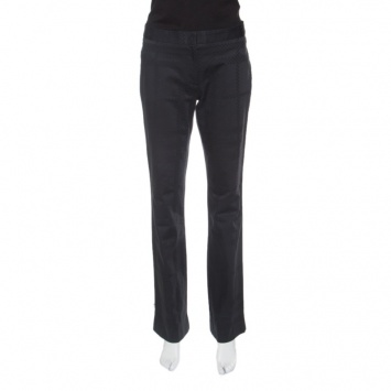 Pre Owned Burberry London Black Cotton Pixelated Trousers M