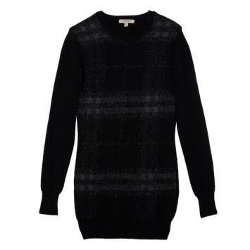 Pre Owned Burberry Brit Black Check Print Sweater S