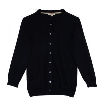 مملوكة مسبقًا Burberry Black Button Down Cardigan M