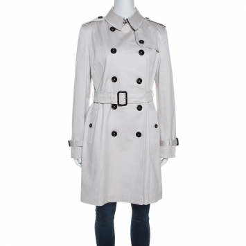 Pre Owned Burberry Beige Gabardine Trench Coat M