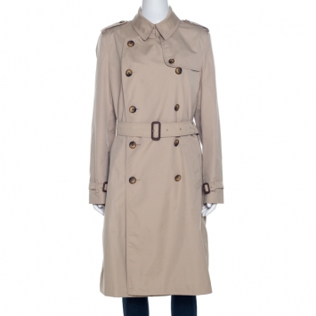 Pre Owned Burberry Beige Cotton Double Breasted Trench Coat L