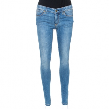 Pre Owned Burberry Brit Indigo Medium Washed Denim Skinny Low Rise Jeans S