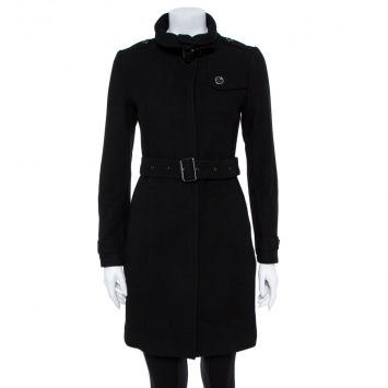 Pre Owned Burberry Brit Black Wool Coat S