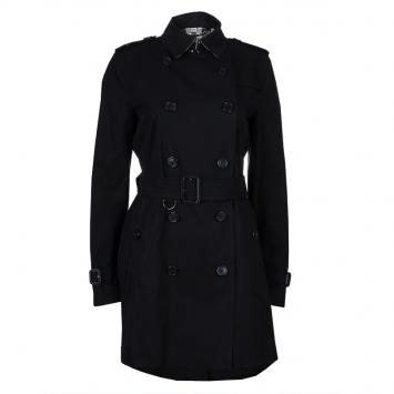 Pre Owned Burberry Black Kensington Trenchcoat M