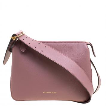 Pre Owned Burberry Nude Leather Helmsley Crossbody Bag