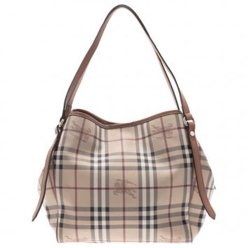 Pre Owned Burberry Haymarket Check Small Canter