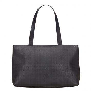 Pre Owned Burberry Navy Blue PVC Shopper Tote