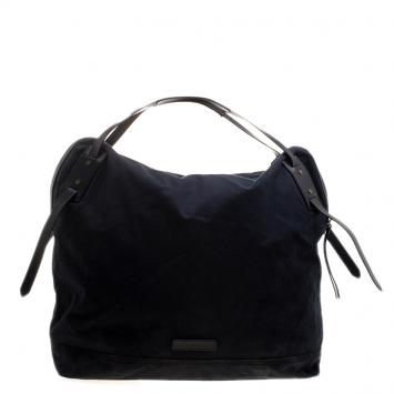 Pre Owned Burberry Black Canvas Large Luggage Tote