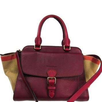 Pre Owned Burberry Multicolor Check Canvas/Leather Medium Harcourt Tote