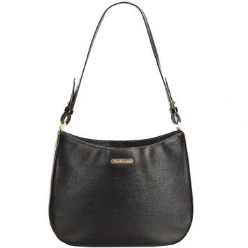 Pre Owned Burberry Black Leather Shoulder Bag