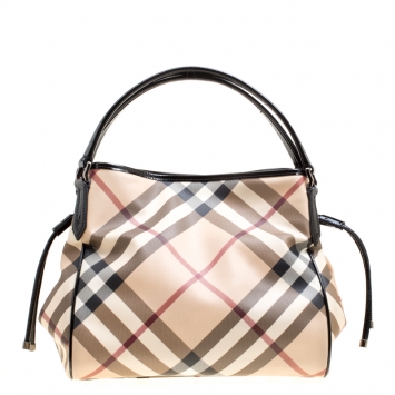 Pre Owned Burberry Beige Supernova Check PVC Bilmore Tote