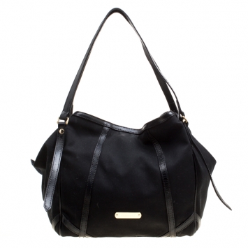 Pre Owned Burberry Black Fabric Canterbury Tote 
