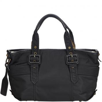 Pre Owned Burberry Black Nylon Tote Bag