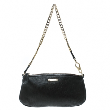 Pre Owned Burberry Black Leather Clara Pochette