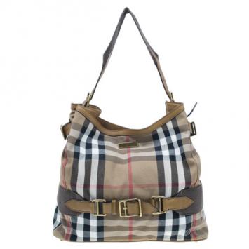 Pre Owned Burberry Brown House Check Prorsum Vintage Tote