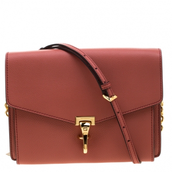 Pre Owned Burberry Cinnamon Red Leather Small Macken Crossbody Bag