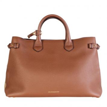 Pre Owned Burberry Brown Leather Bag