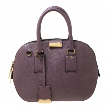 Pre Owned Burberry Lilac Leather Small Orchard Bowler Bag