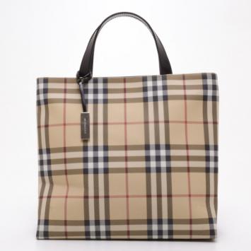 Pre Owned Burberry Nova Check North South Tote