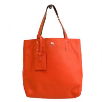 Pre Owned Burberry Orange and Brown Reversible Tote