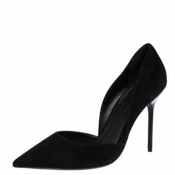 Pre Owned  Burberry Black Suede Leather Virna D'Orsay Pointed Toe Pumps Size 39.5